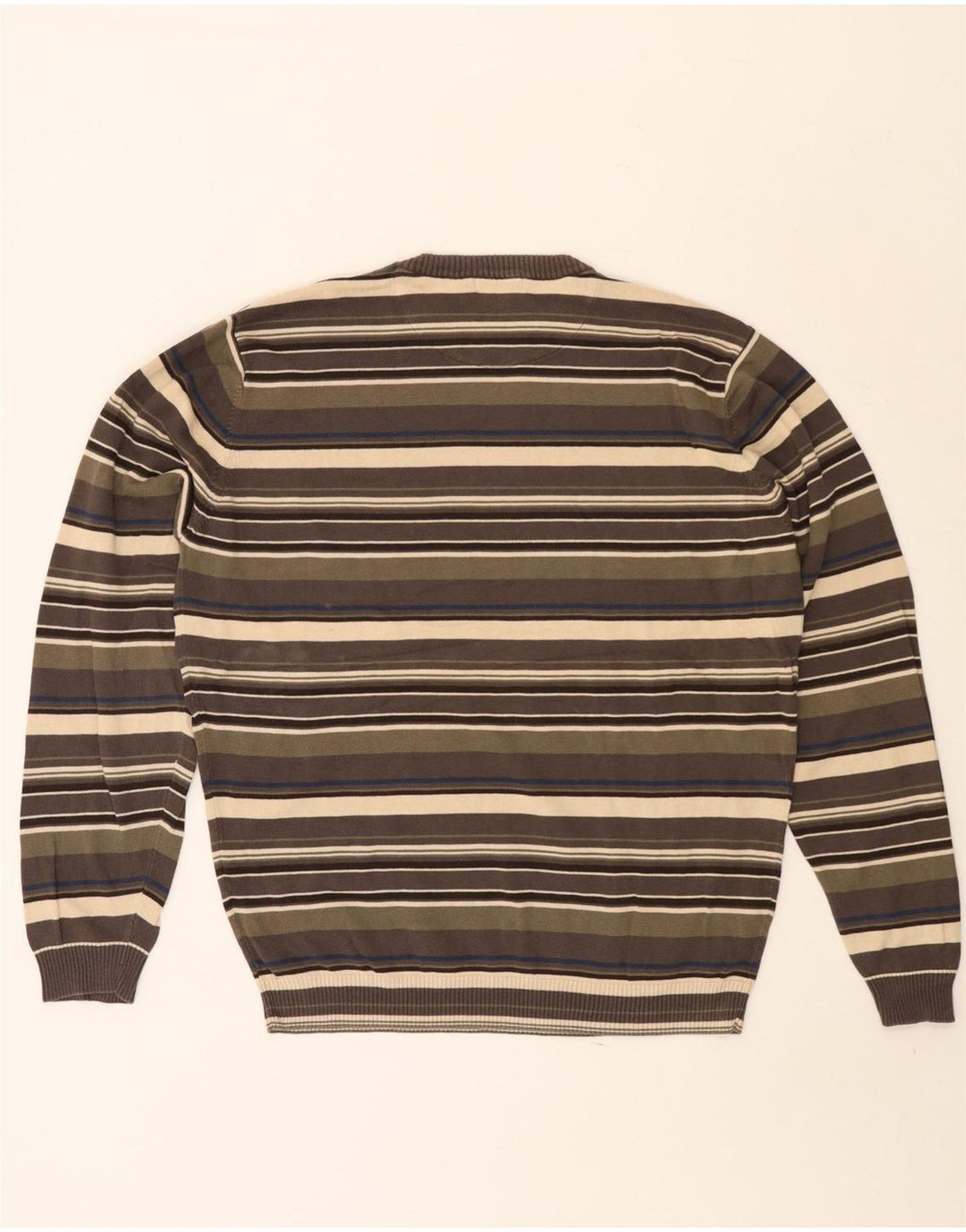 J. Crew Maglione girocollo da uomo in cotone a righe medie color kaki