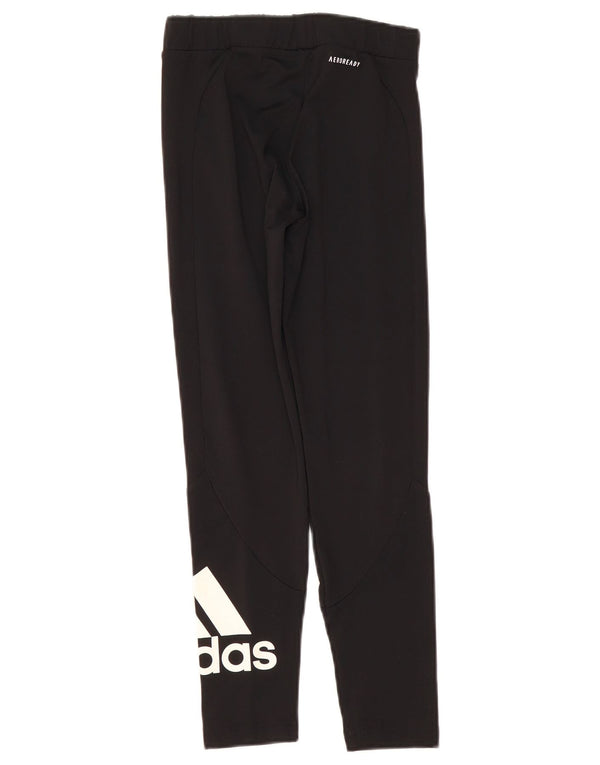 Leggings grafici Adidas per ragazze 11-12 anni in poliestere nero