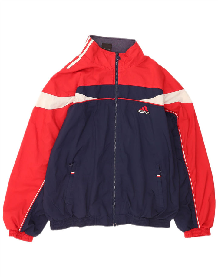 Giacca da tuta da uomo Adidas UK 46/48 XL Poliestere color block rosso