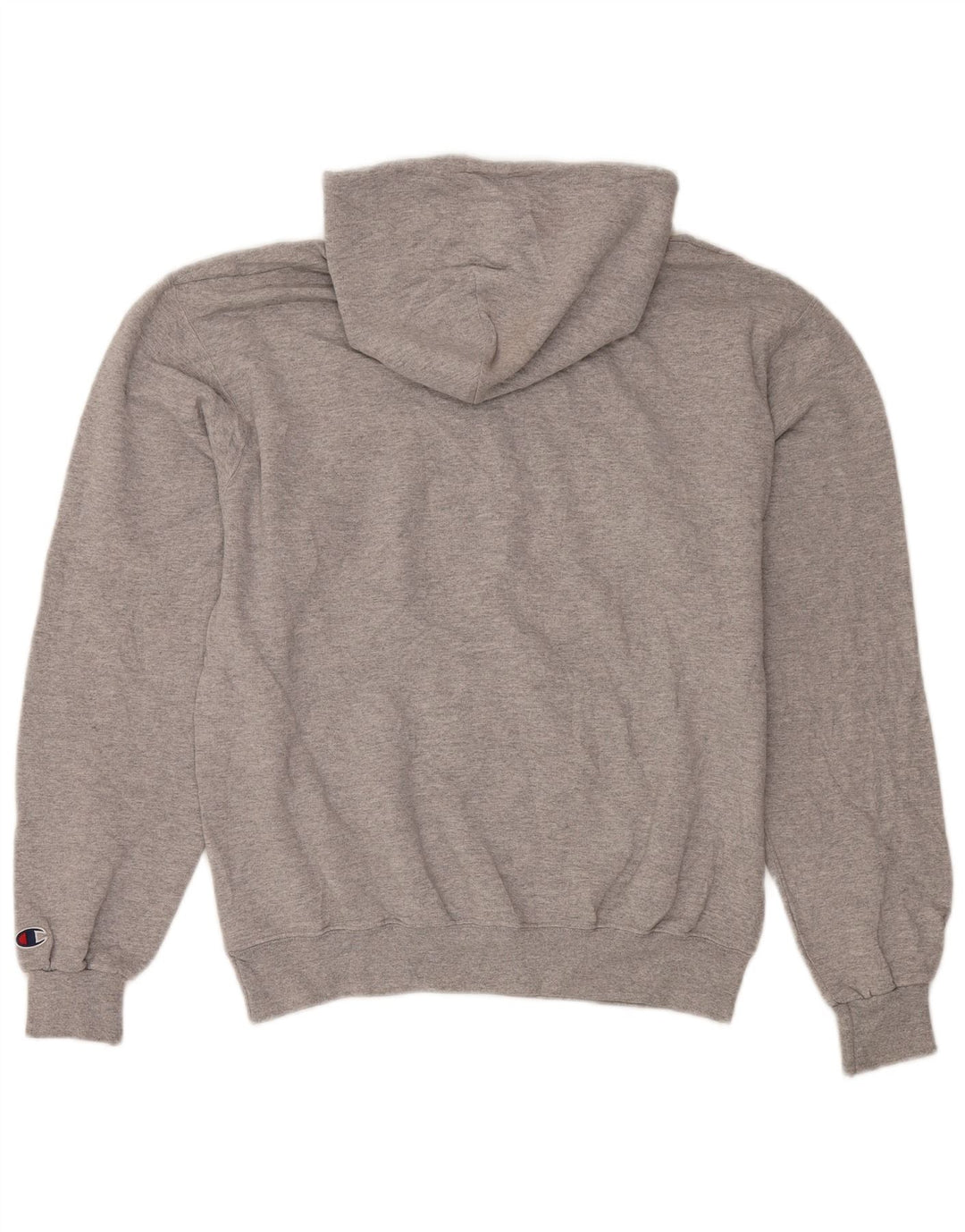 Maglione con cappuccio grafico da uomo Champion in cotone chiazzato grigio medio