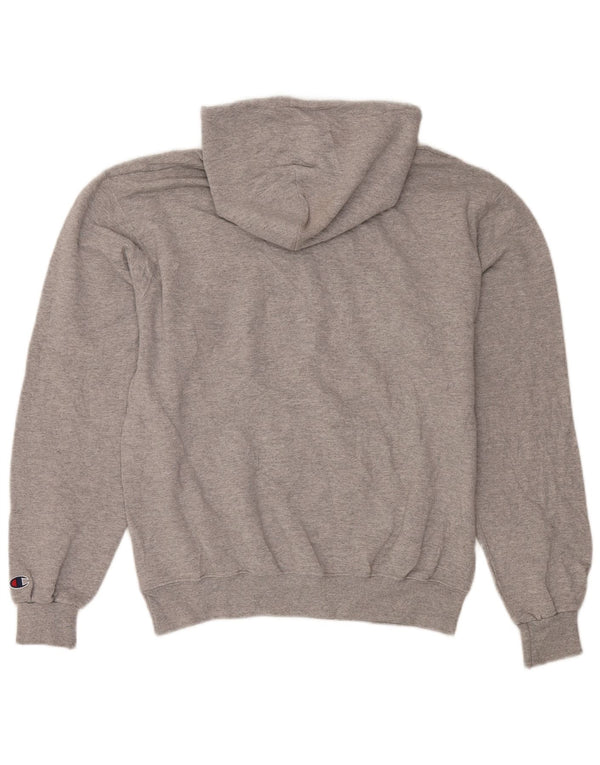 Maglione con cappuccio grafico da uomo Champion in cotone chiazzato grigio medio
