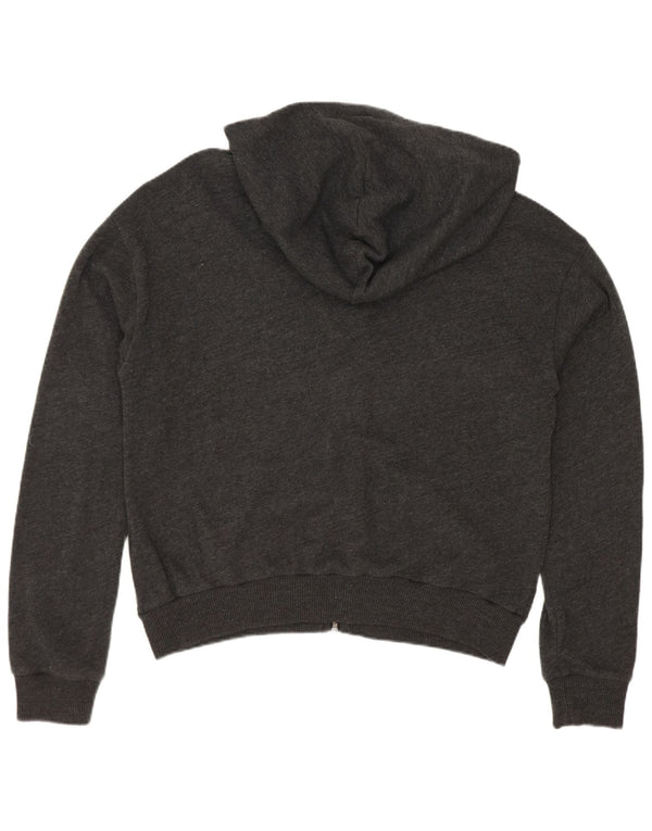 Maglione con cappuccio e zip grafica da donna Abercrombie & Fitch UK 16 grande grigio