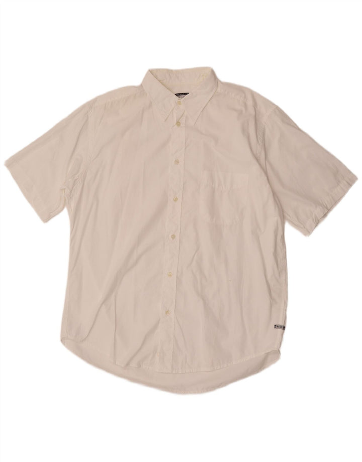 BELFE & BELFE Camicia a maniche corte da uomo 2XL Cotone bianco