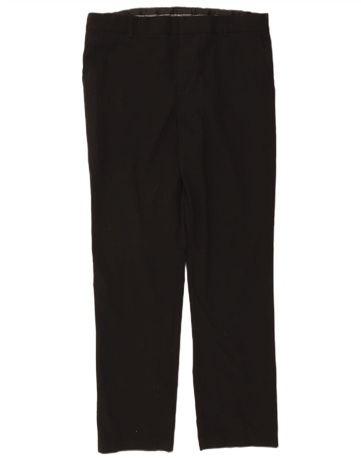 Pantaloni da abito dritti da uomo Marks & Spencer W34 L29 neri
