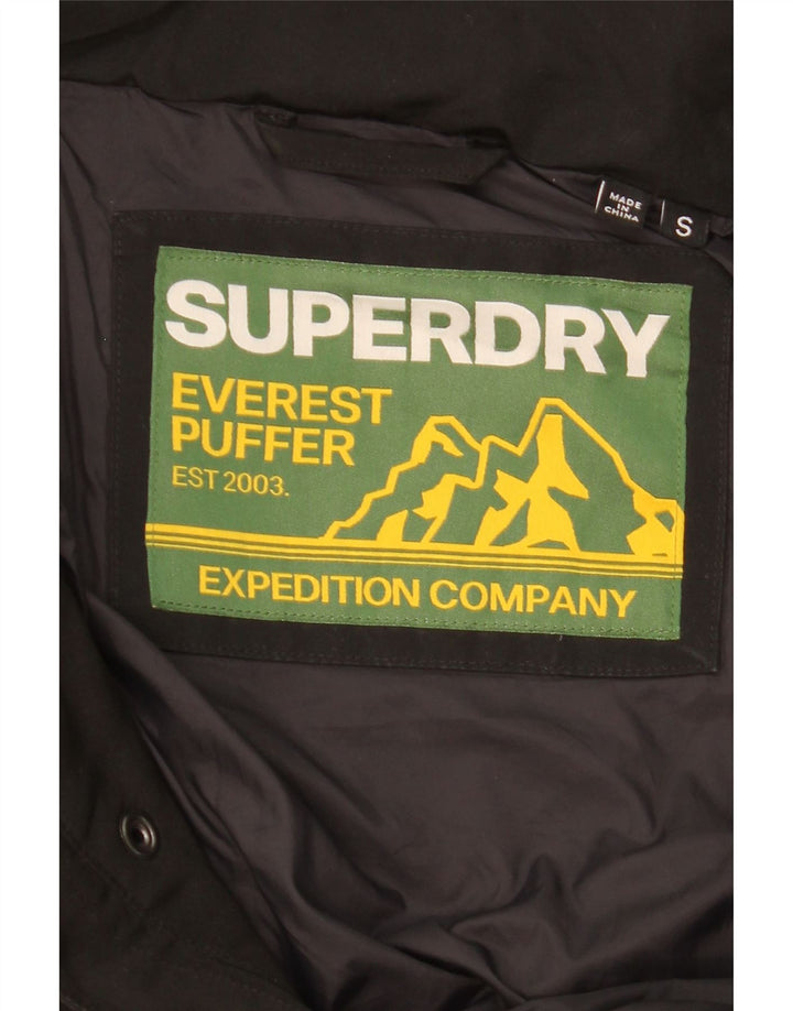Giacca imbottita con cappuccio da uomo SUPERDRY UK 36 piccola poliestere nero