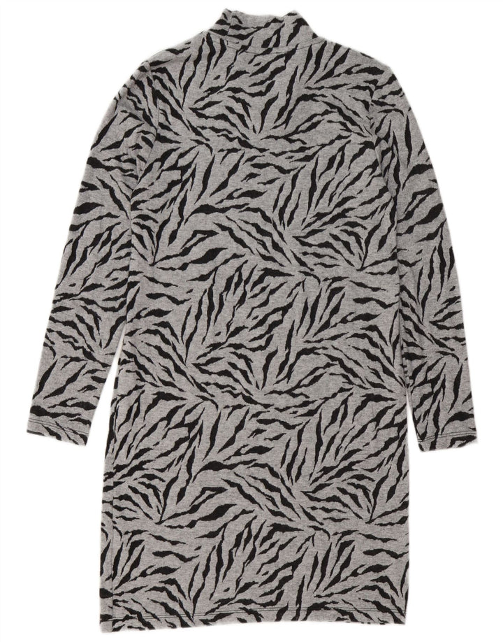 Abito maglione da donna Marks & Spencer UK 8 Poliestere con stampa animalier grigio piccolo