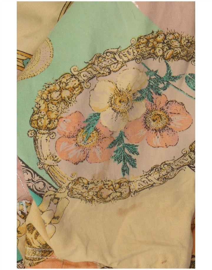 Giubbotto bomber corto da donna vintage UK 12 cotone floreale medio multicolore