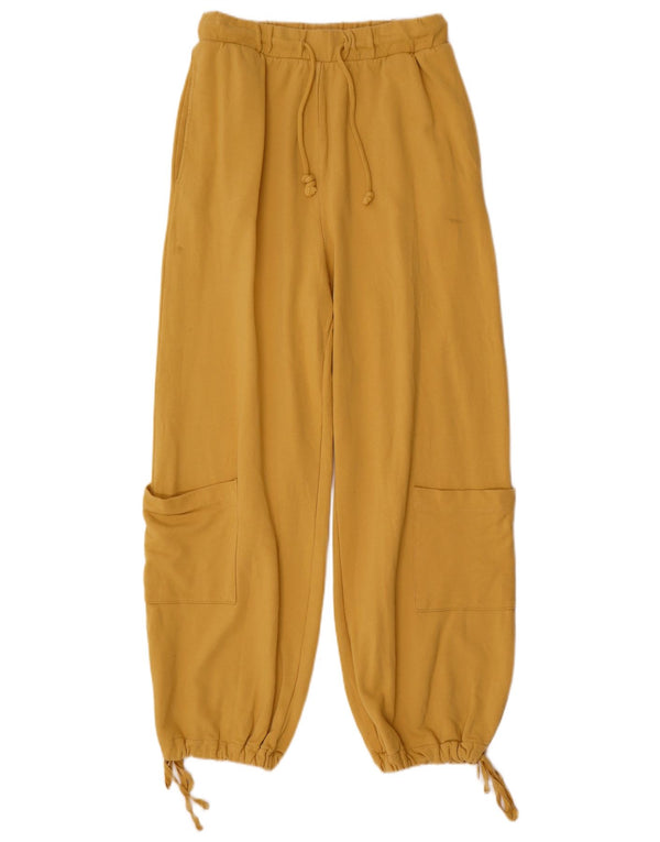 Pantaloni da tuta cargo Zara da donna, pantaloni da jogging UK 14 grandi in cotone giallo