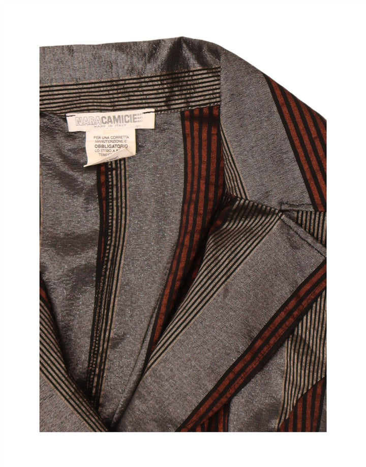 Camicetta a camicia lunga da donna Naracamicie UK 12 Grigio medio a righe