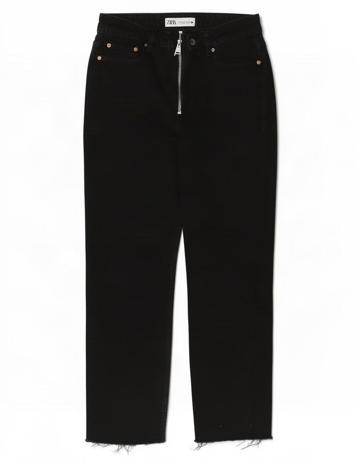 Jeans dritti da donna Zara EU 38 piccoli W28 L25 neri