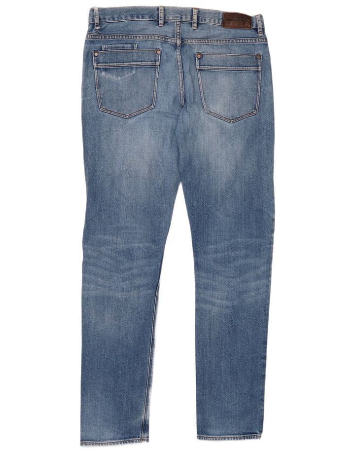 MICHAEL KORS Jeans slim invecchiati da uomo W33 L34 cotone blu