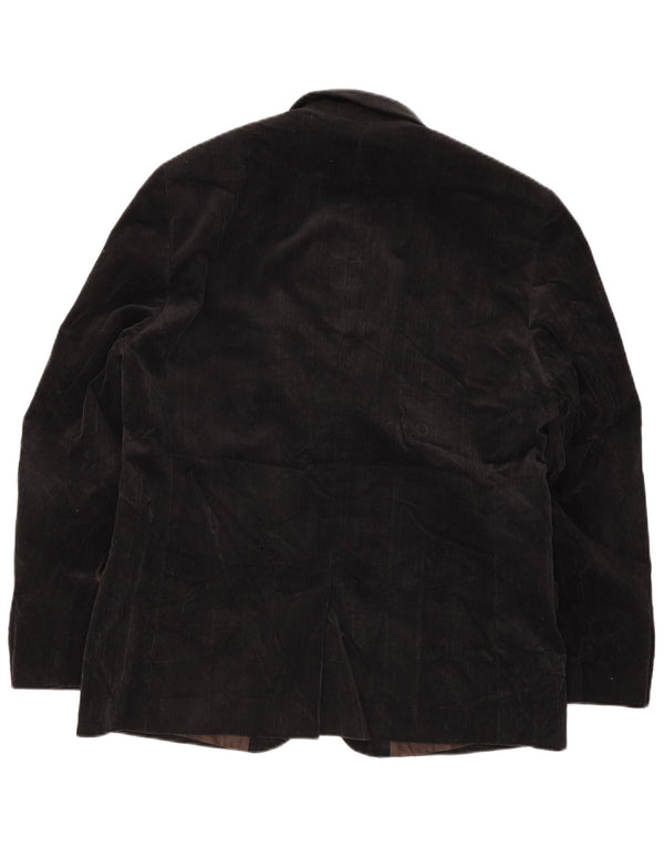 Giacca blazer da uomo in velluto a coste a 2 bottoni Jasper Conran UK 40 grande cotone nero