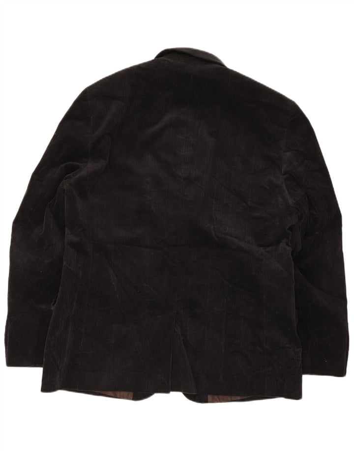 Giacca blazer da uomo in velluto a coste a 2 bottoni Jasper Conran UK 40 grande cotone nero