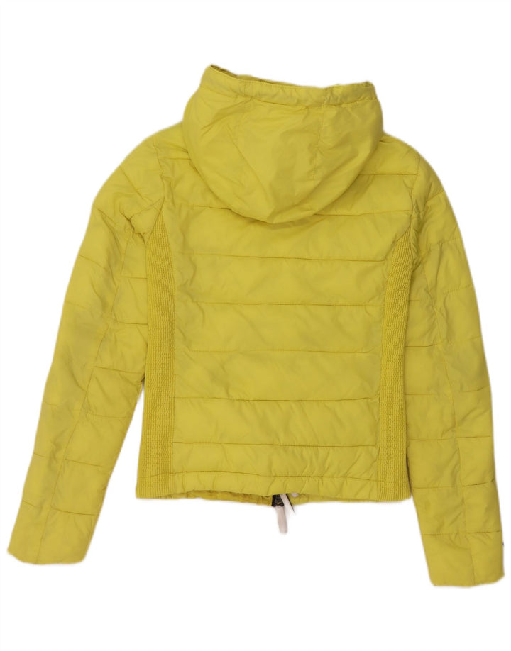 Giacca imbottita con cappuccio da donna SUPERDRY UK 14 nylon giallo medio