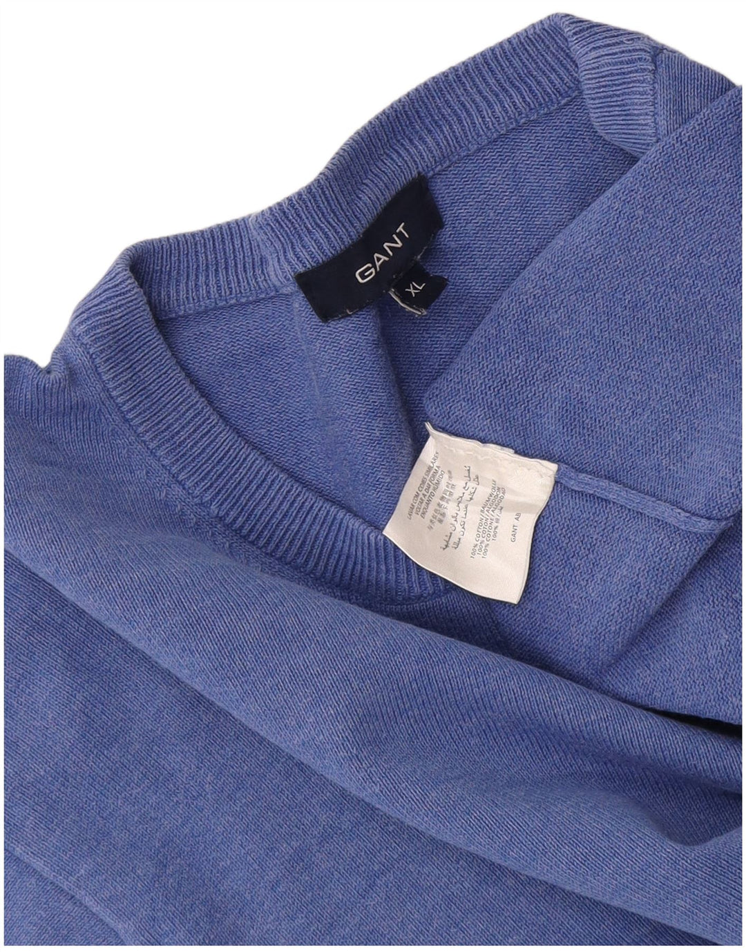 Maglione maglione girocollo da uomo Gant XL in cotone blu