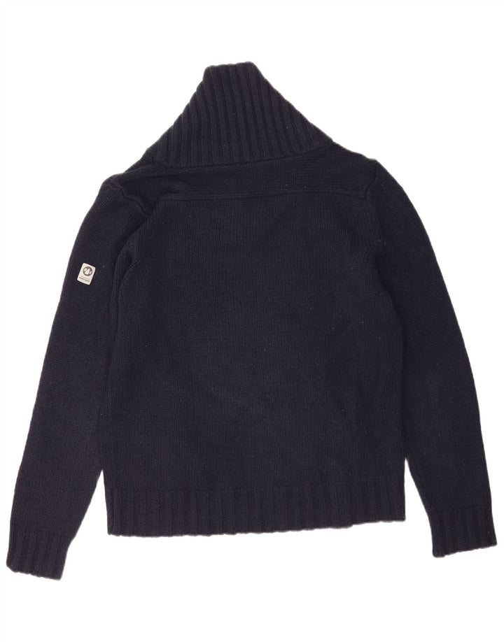 Murphy & Nye Maglione da uomo con collo a scialle in viscosa blu navy medio