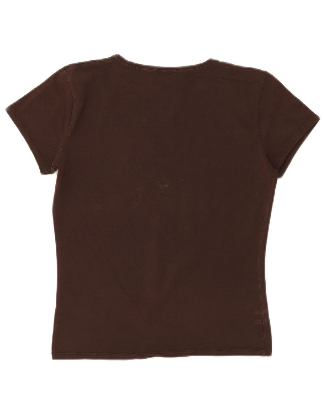 MASSIMO DUTTI T-shirt da donna Top UK 14 Large Marrone Cotone