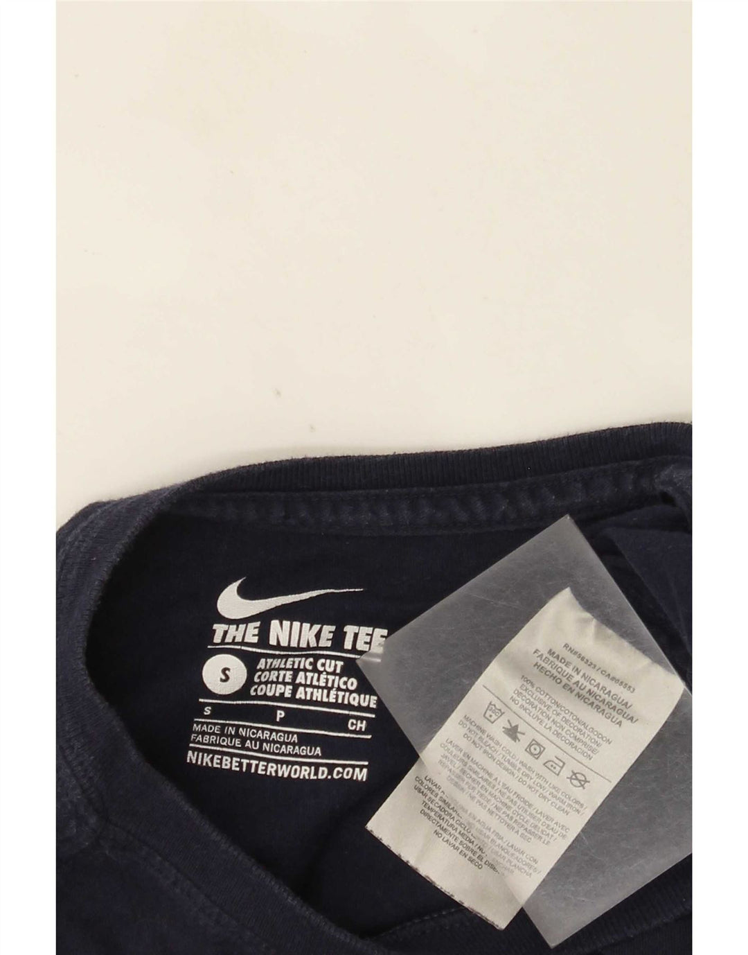 T-shirt Nike da uomo dal taglio atletico, piccola, in cotone blu navy