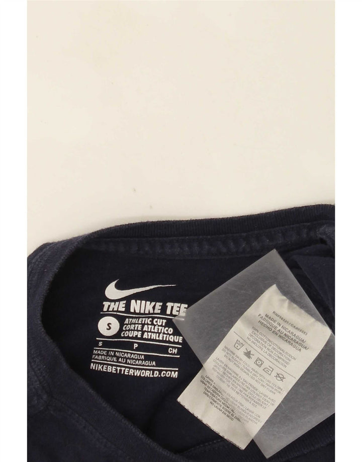 T-shirt Nike da uomo dal taglio atletico, piccola, in cotone blu navy