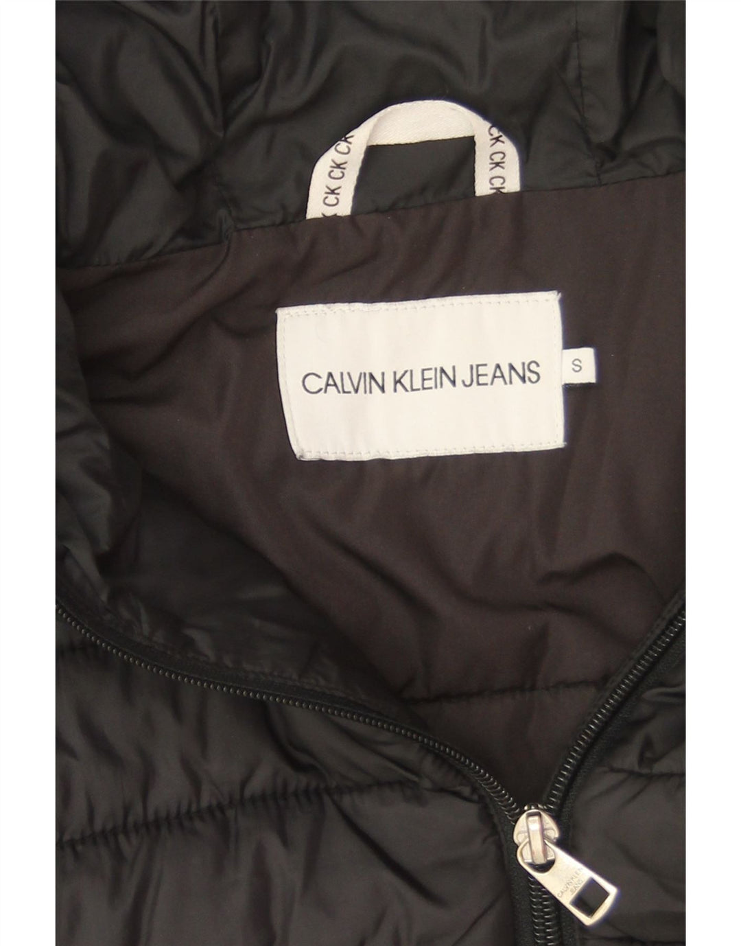 Giacca imbottita oversize con cappuccio da donna Calvin Klein Jeans UK 10 piccola nera