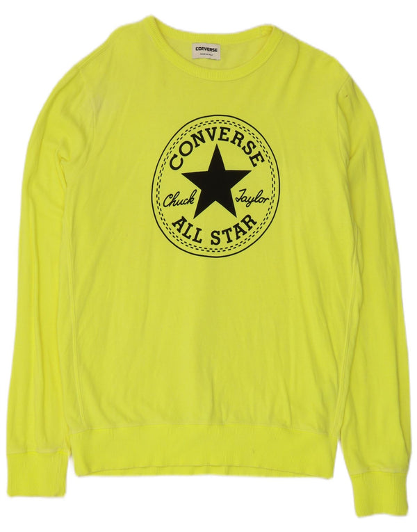 Felpa grafica Converse da uomo Chuck Taylor, in cotone giallo medio