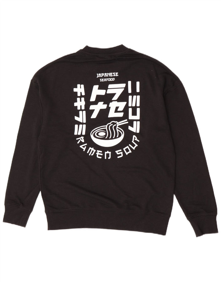 Jack & Jones Felpa grafica da uomo Maglione cotone nero medio