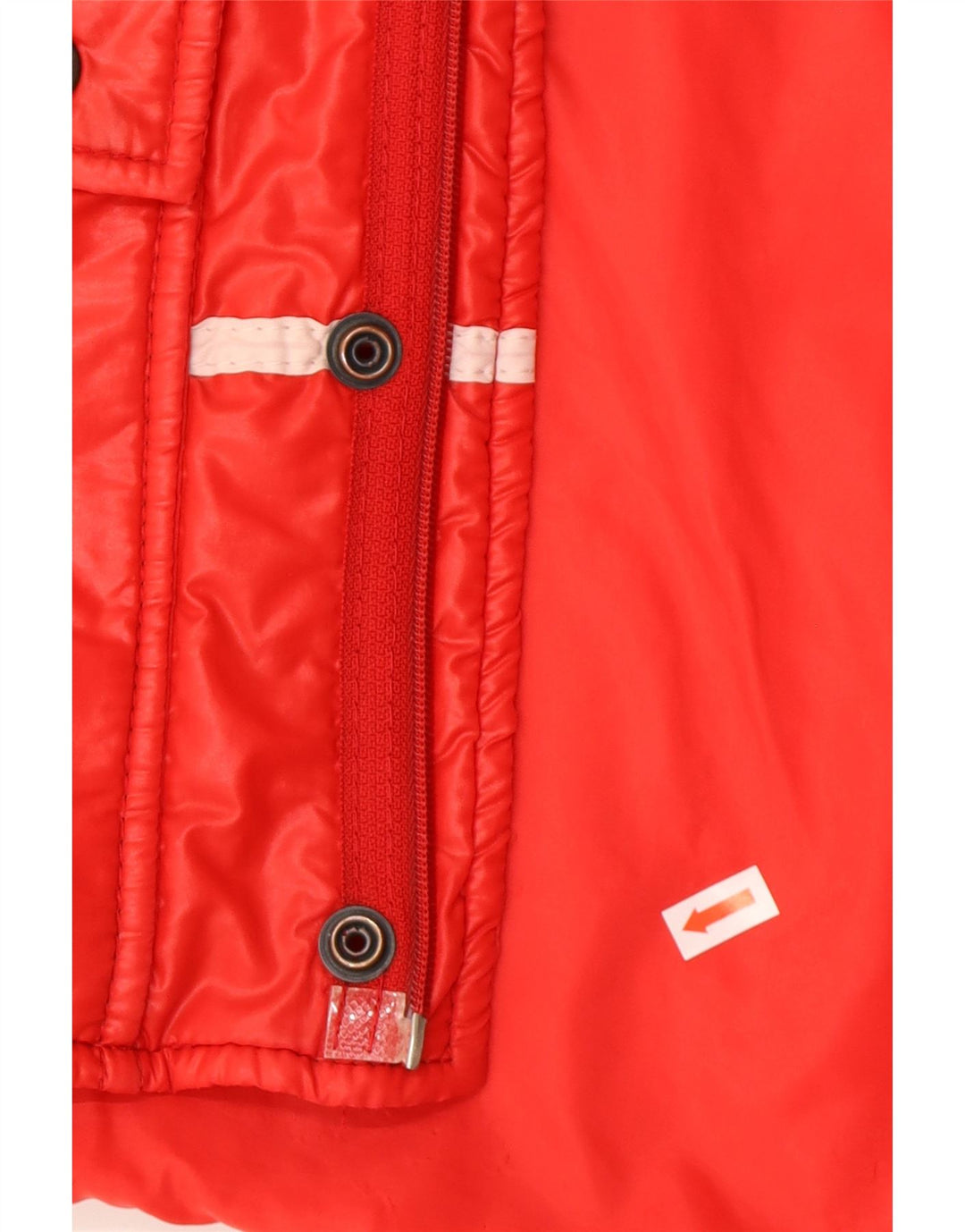 Gilet imbottito da uomo vintage UK 36 piccolo rosso color block in poliammide