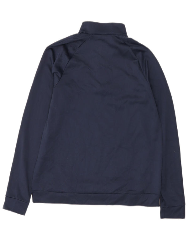 Felpa Nike da uomo Dri Fit con zip e collo, piccola, in poliestere blu navy
