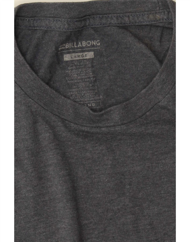 T-shirt grafica da uomo Billabong Top grande in cotone chiazzato grigio