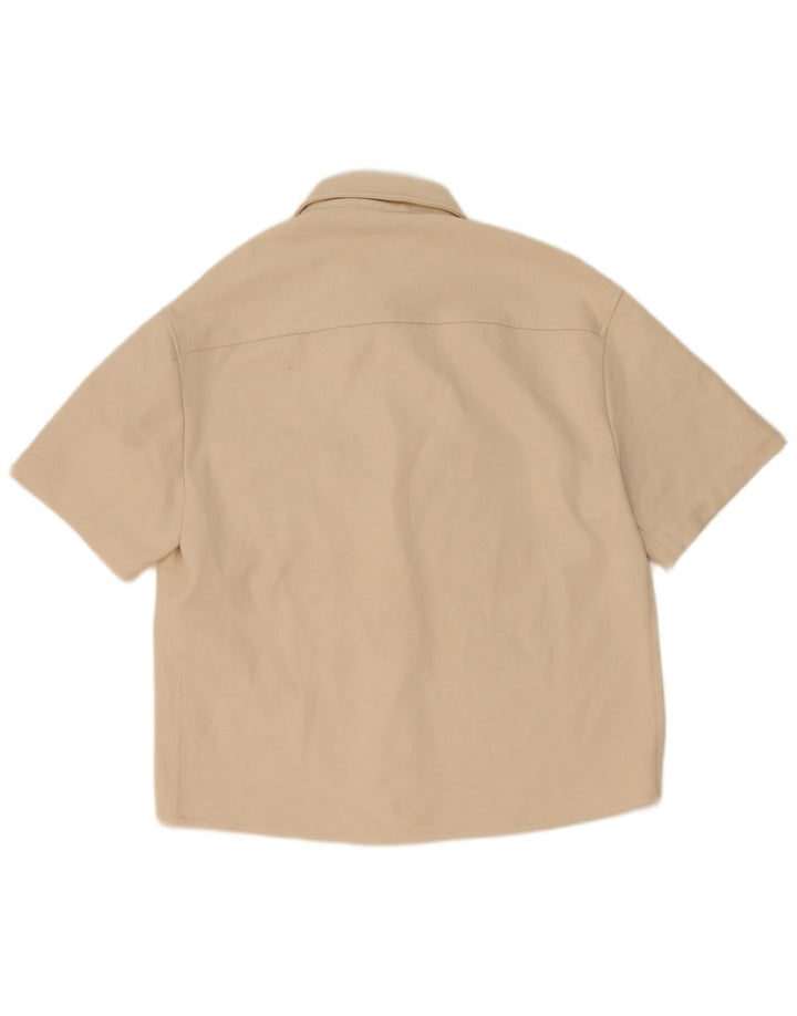 Camicia a maniche corte da uomo Zara in poliestere beige medio