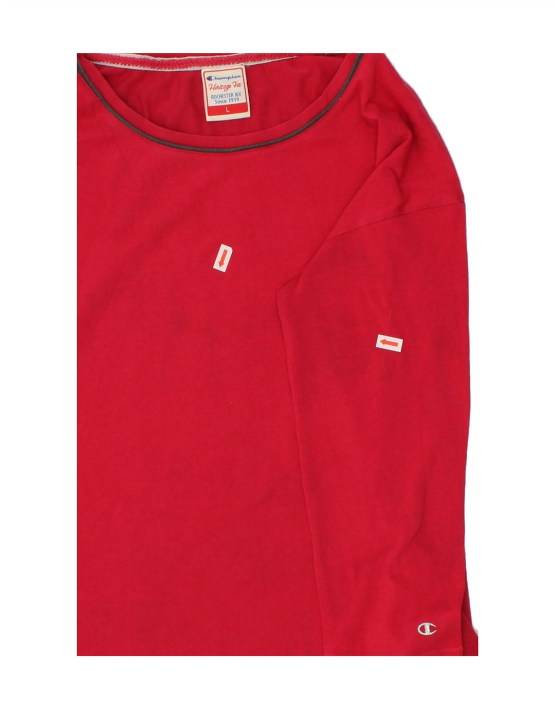 CHAMPION Womens Heritage Fit Top 3/4 Sleeve UK 16 Large Red Vintage Champion and Second-Hand Champion from Messina Hembry 