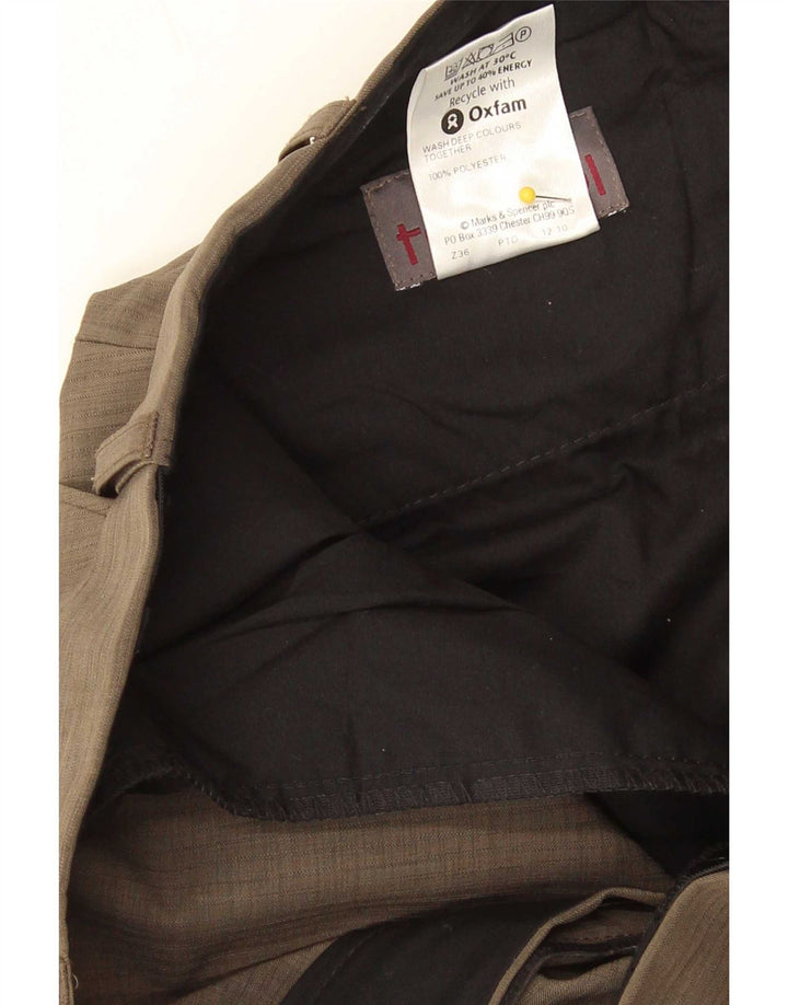 Pantaloni chino dritti da uomo Marks & Spencer W34 L31 poliestere grigio