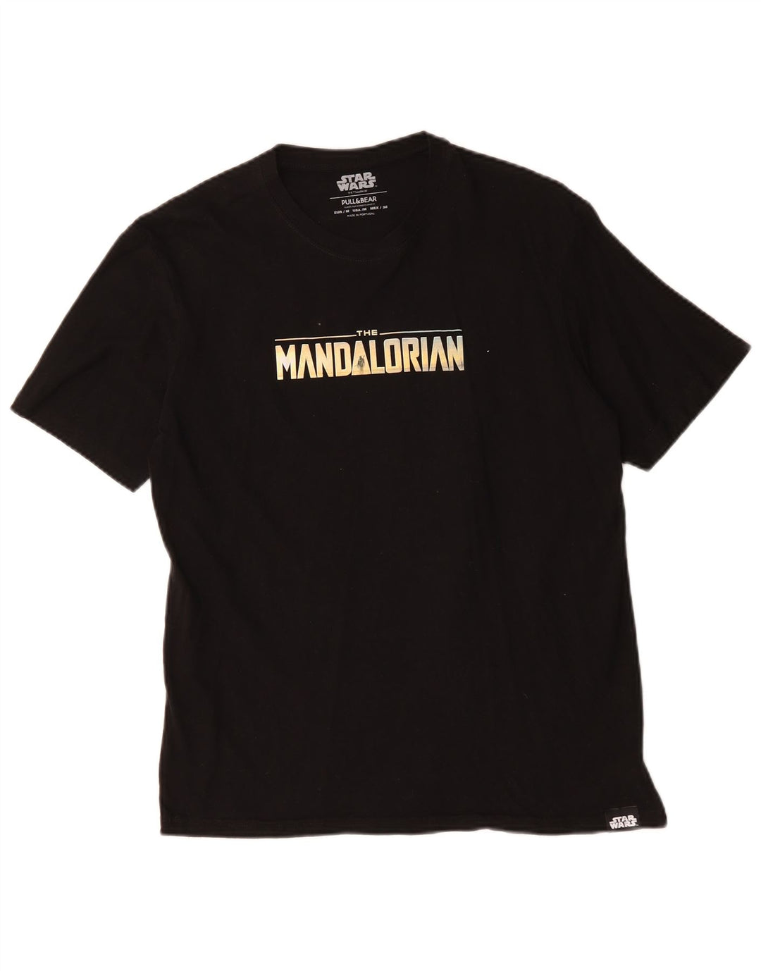 T-shirt grafica da uomo Pull & Bear Top in cotone nero medio