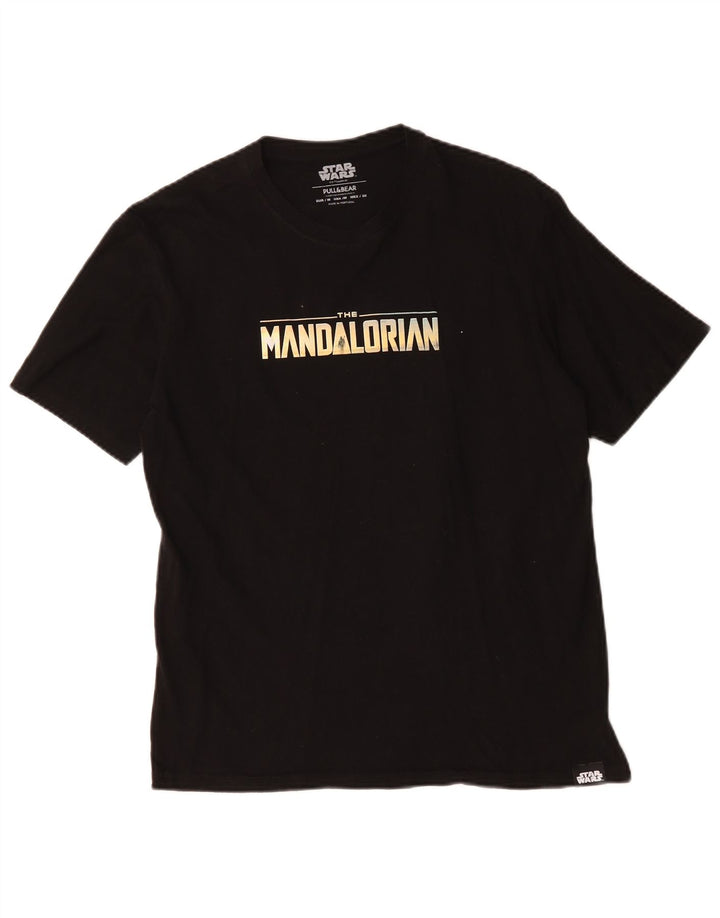 T-shirt grafica da uomo Pull & Bear Top in cotone nero medio