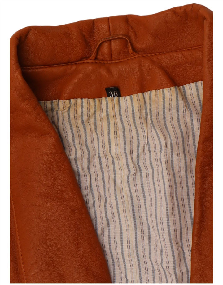 Cappotto vintage in pelle di pipistrello da donna EU 36 piccolo marrone