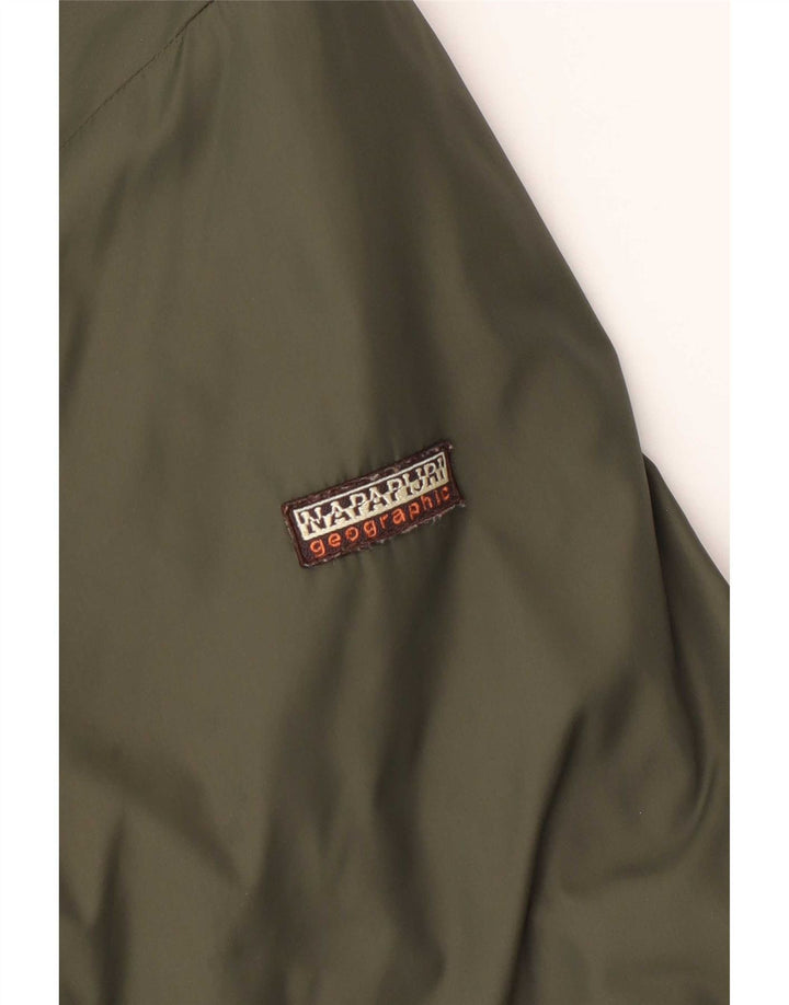 Giacca reversibile geografica da uomo Napapijri UK 40 Large Khaki