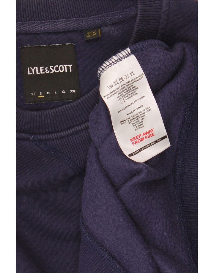 Lyle & Scott Felpa da uomo Maglione piccolo in cotone blu navy