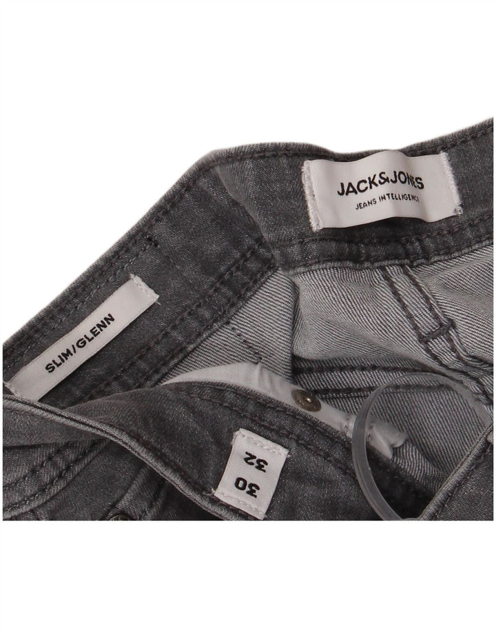 JACK & JONES Jeans slim da uomo GLENN W30 L32 in cotone grigio