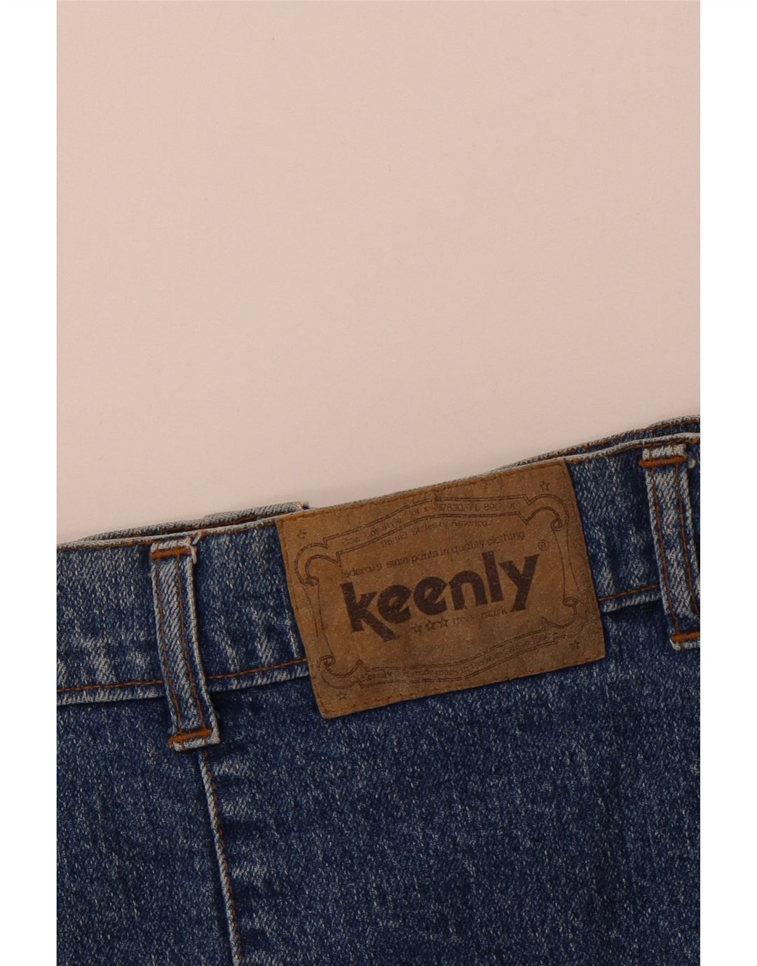 Gonna di jeans vintage da donna W28 in cotone blu medio