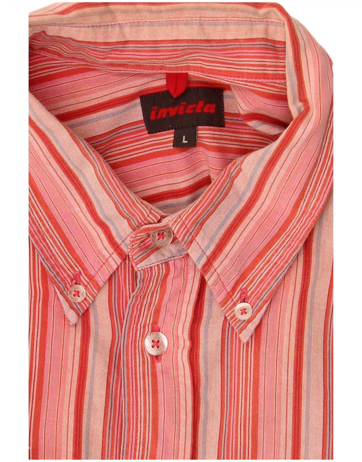 INVICTA Camicia a maniche corte da uomo a righe rosse grandi