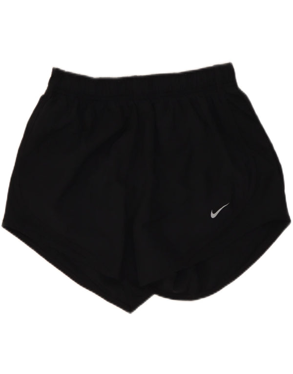 Pantaloncini sportivi NIKE Dri Fit da donna UK 10 piccoli poliestere nero
