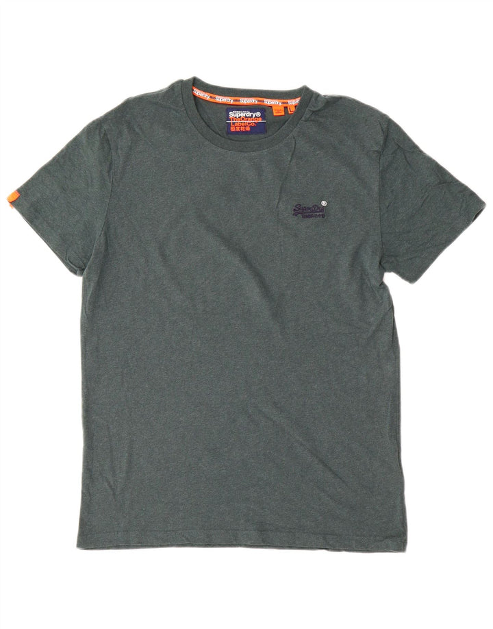 SUPERDRY Mens T-Shirt Top Large Green Cotton
