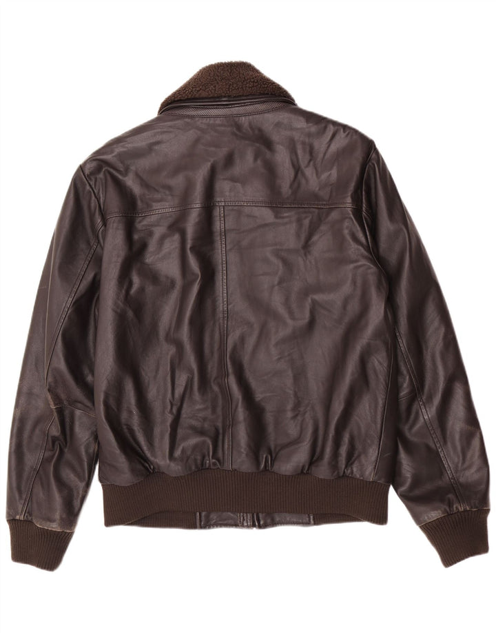 Giacca in pelle bomber da uomo Geox UK 38 Marrone medio