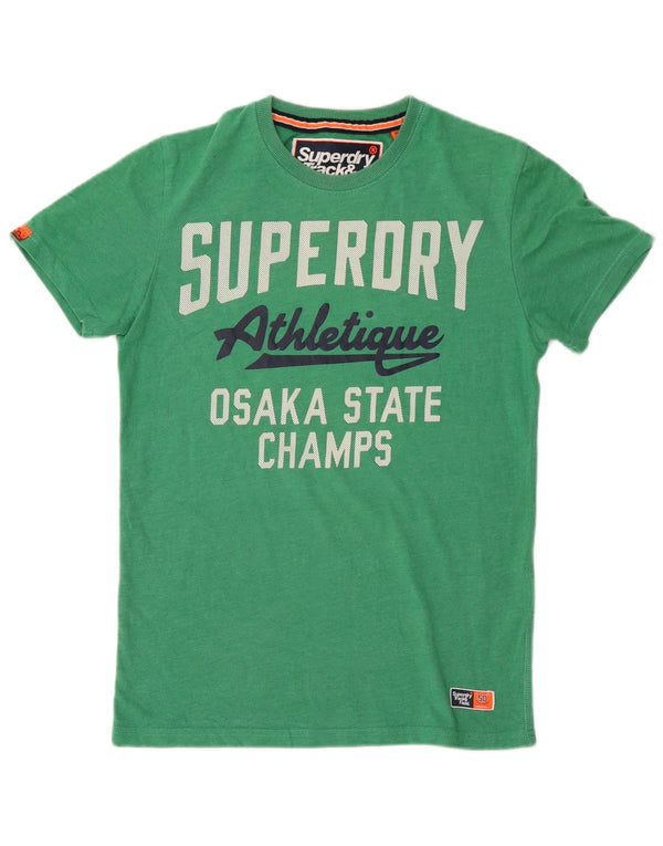 T-shirt grafica da uomo Superdry Top piccola in cotone verde