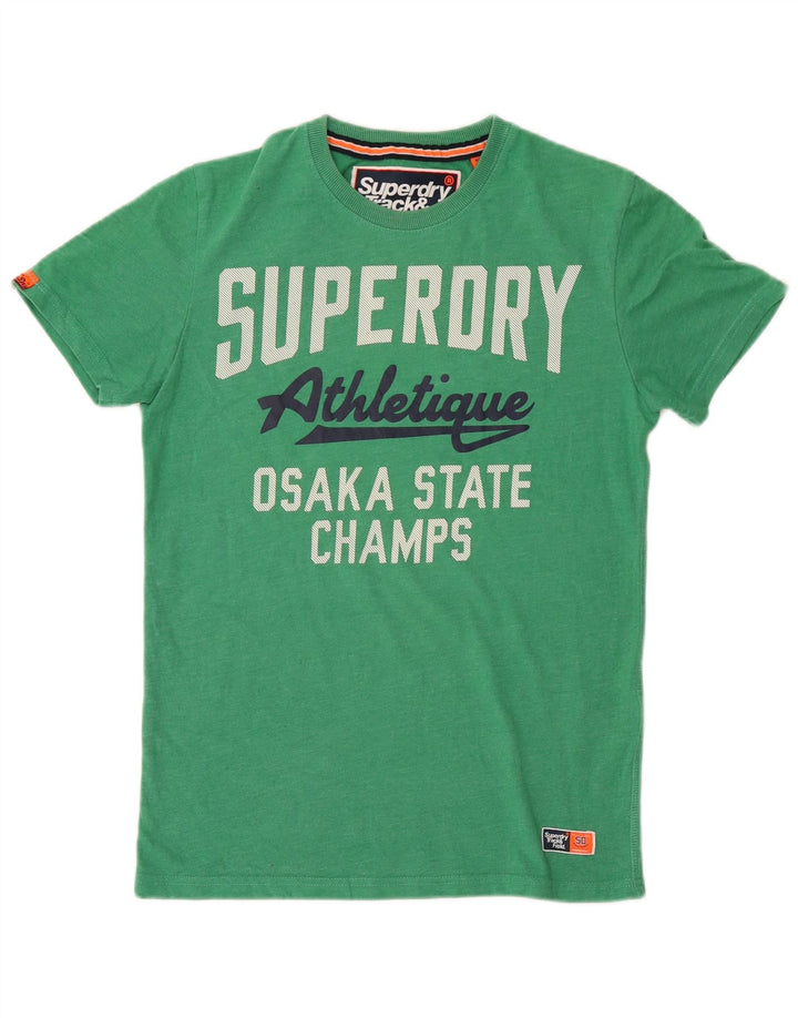T-shirt grafica da uomo Superdry Top piccola in cotone verde