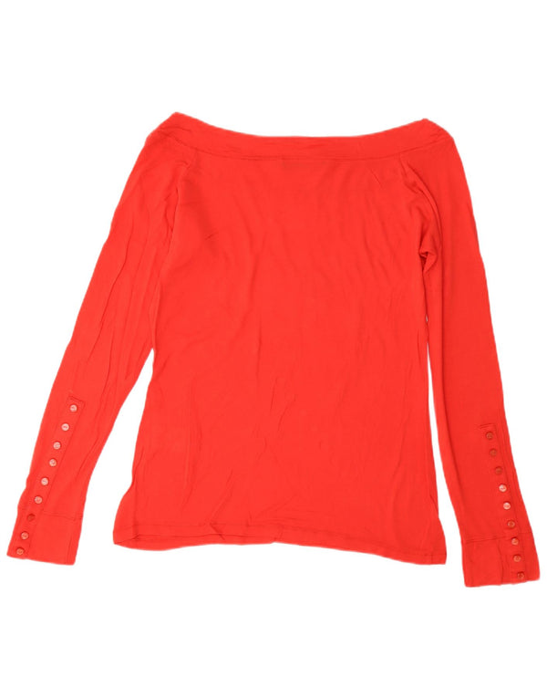 Liu Jo Womens Crop Graphic Top Long Sleeve IT 44 Medium Red