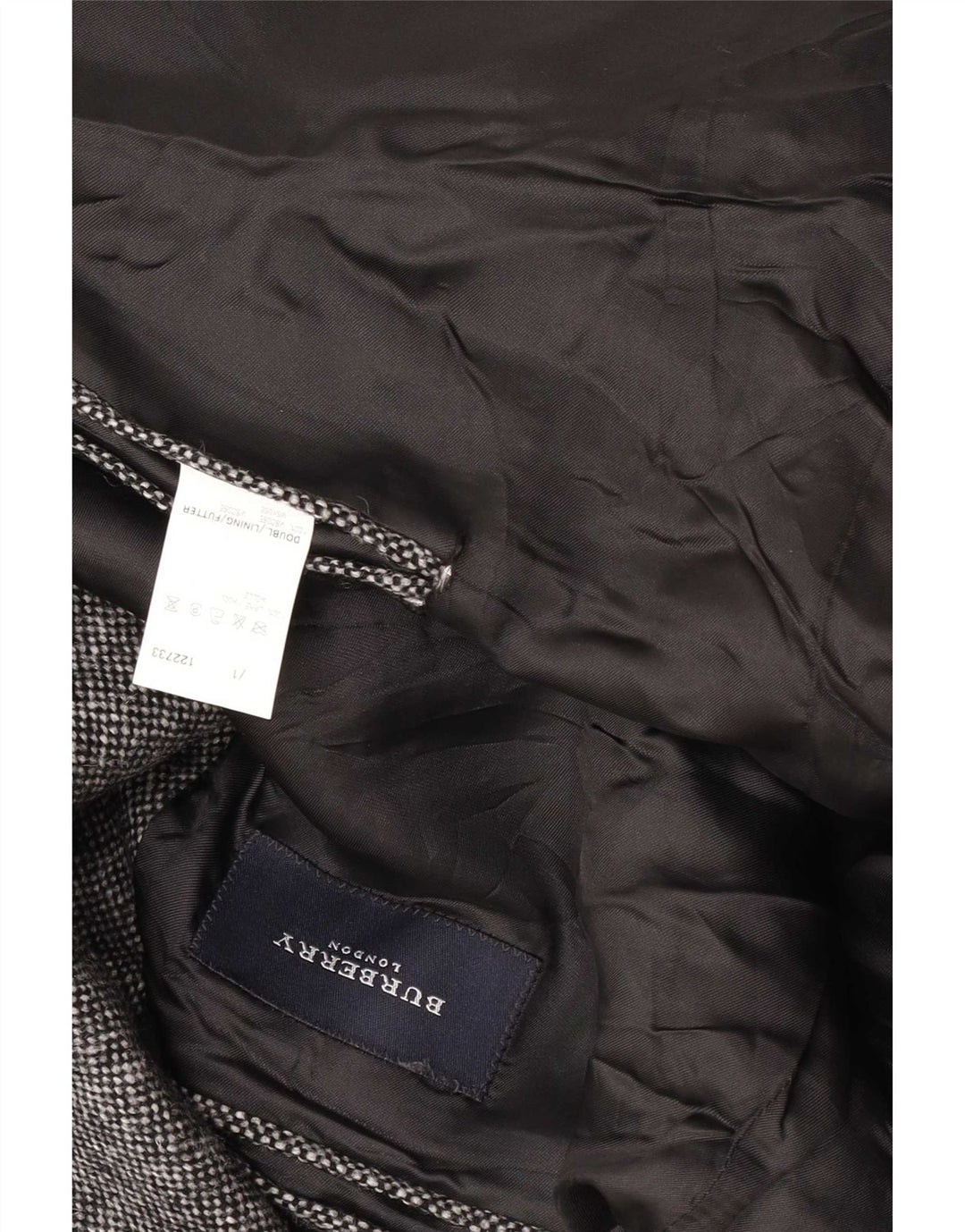 Giacca blazer da uomo a 2 bottoni Burberry UK 40 grande lana screziata grigia