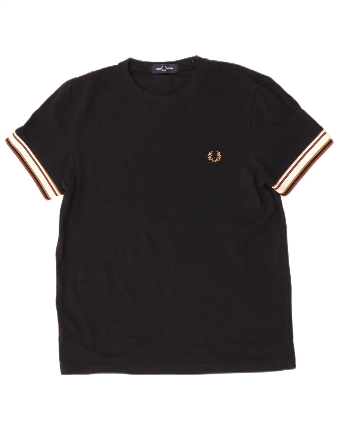 T-shirt da uomo Fred Perry Top in cotone color block medio nero