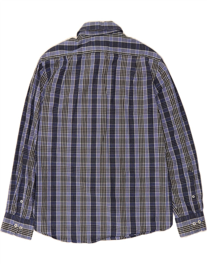 IZOD Mens Slim Fit Shirt Large Blue Check Cotton Vintage Izod and Second-Hand Izod from Messina Hembry 