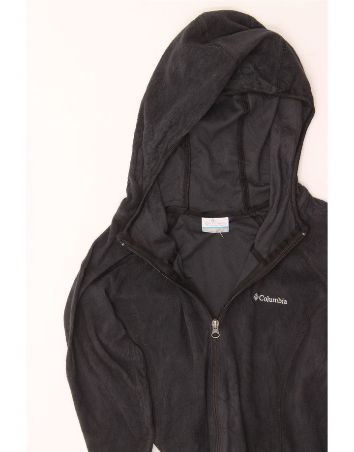 COLUMBIA Womens Hooded Fleece Jacket UK 10 Small Black Vintage Columbia and Second-Hand Columbia from Messina Hembry 
